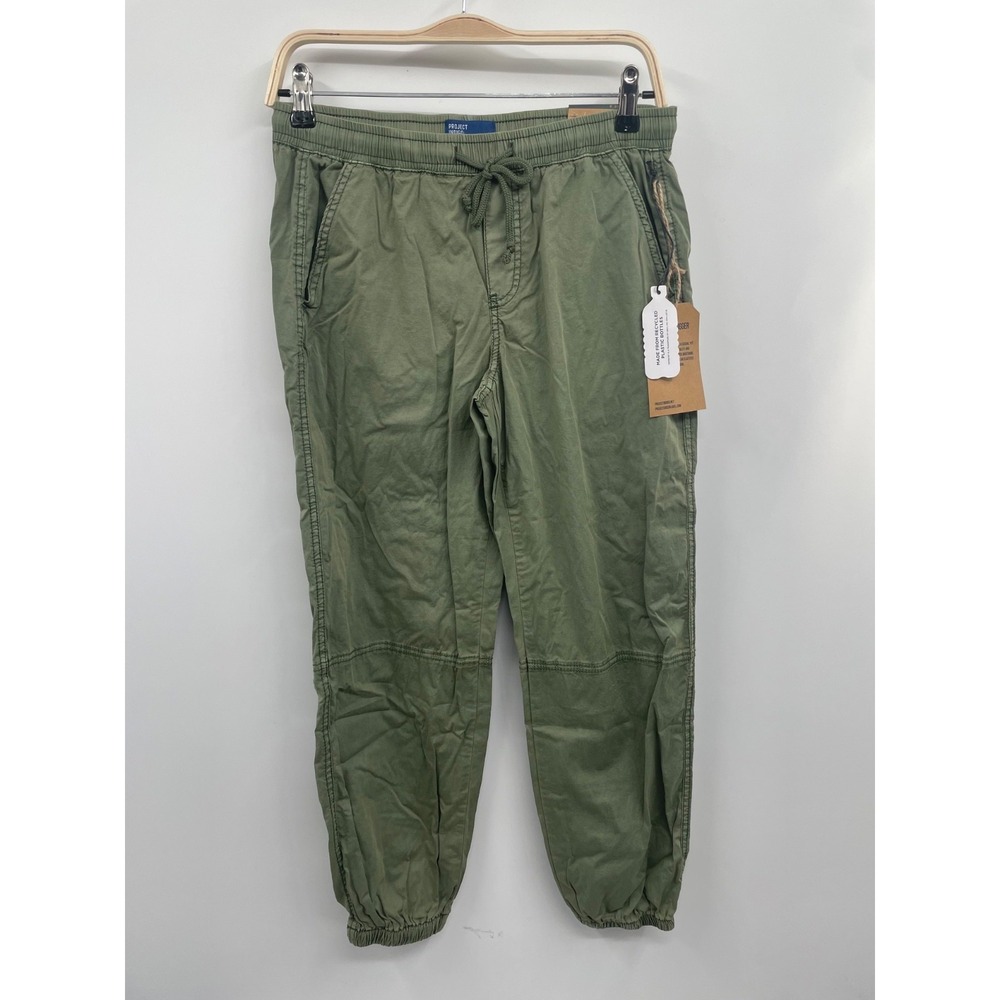 Project Indigo Jogger Mens Medium Green Stretch Drawstring Waist Tapered Leg NWT